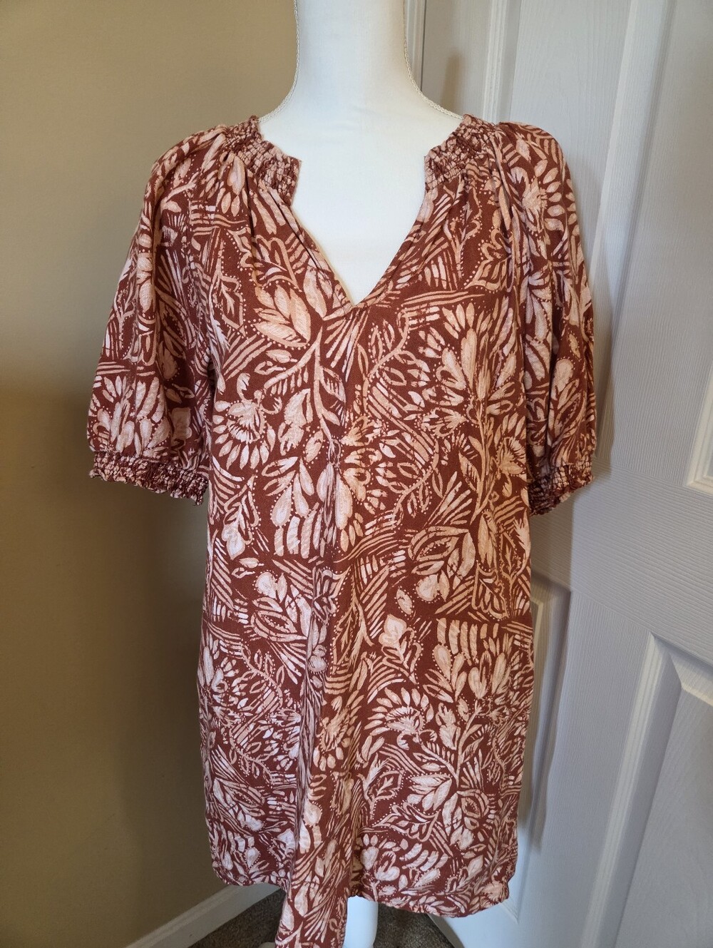 Garnet Hill Floral Linen Dress